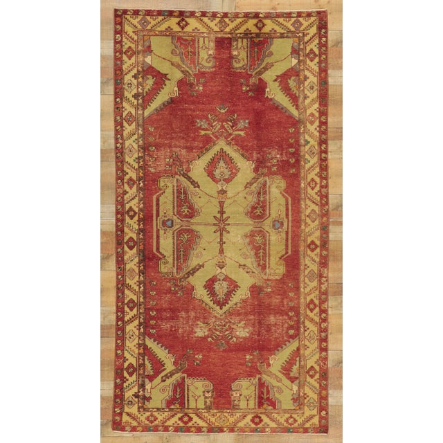 Mid 20th Century Vintage Turkish Oushak Rug, 05'03 X 10'04 For Sale - Image 10 of 11