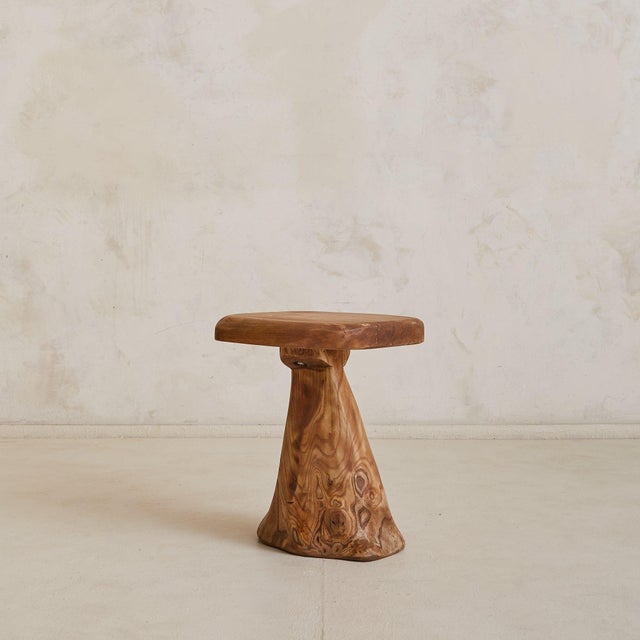 French Brutalist Wood Stool No. 03 by Richard Lecompte, 1970s For Sale In Chicago - Image 6 of 10