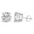 Contemporary 14K White Gold 4.0 Cttw Round Lab Grown Diamond Solitaire Stud Earrings with Screw Backs For Sale - Image 3 of 5