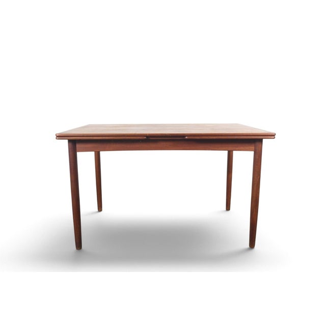 Danish Modern Draw Leaf Teak Dining Table For Sale - Image 9 of 10