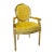 Baroque Golden Yellow Velvet Chair With Exquisite Gold Leaf Details For Sale