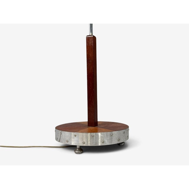 1930s Swedish Art Deco, Floor Lamp, Mahogany, Chrome For Sale - Image 12 of 13