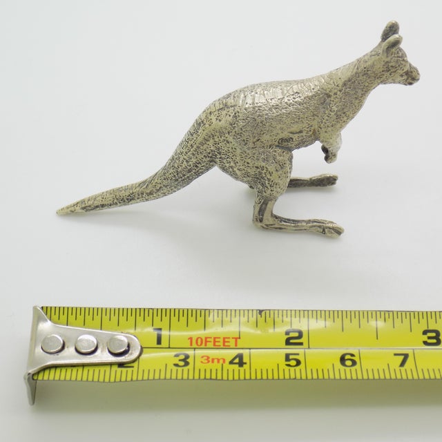 Vintage Italian Handmade Genuine Silver Kangaroo Large Rare Detailed Figurine Sculpture For Sale - Image 9 of 9