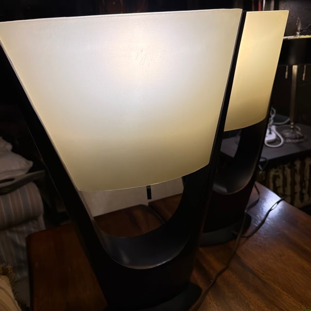 Plastic Pair of Sculptural U-Shape Table Lamps - Mid Century Modern Style For Sale - Image 7 of 12