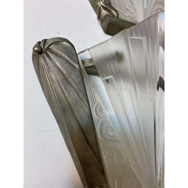 Hettier & Vincent Pair of Hettier Vincent French Art Deco Wall Sconces For Sale - Image 4 of 12
