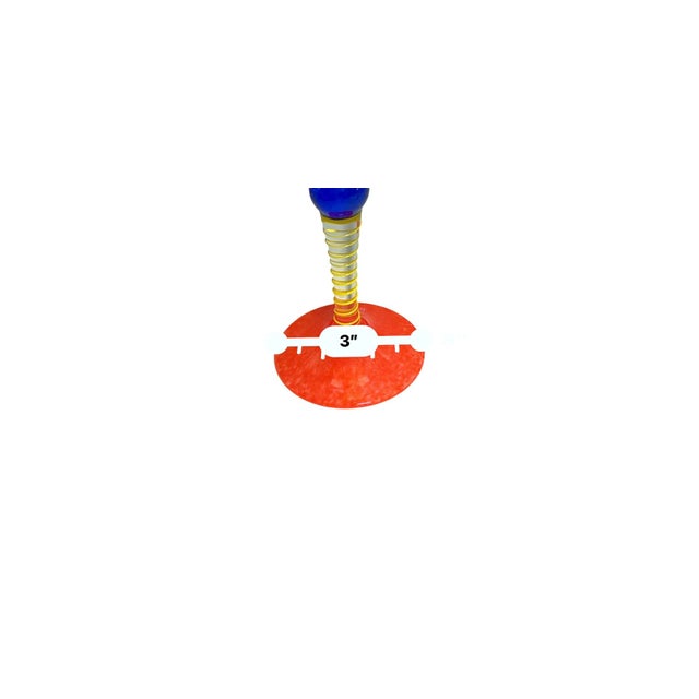 Mid 20th Century Mid 20th Century Harlequin Gense Berit Johansson Glass Champagne Flutes Multicolor Signed - a Pair For Sale - Image 5 of 6