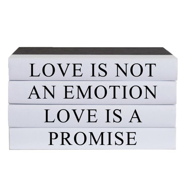 Modern Decorative Books - Quote Book Stack - "Love Is a Promise" For Sale - Image 3 of 3