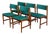 Teak Dining Chairs in Style of Erik Buch Organic Upholstered Seating Set of 5 Denmark 1960s For Sale