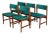 Teak Dining Chairs in Style of Erik Buch Upholstered Seating Set of 5 Denmark 1960s For Sale