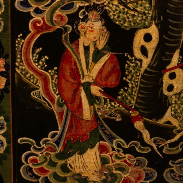 Chinese Black Painted Opera Chest, 1890s For Sale - Image 5 of 9