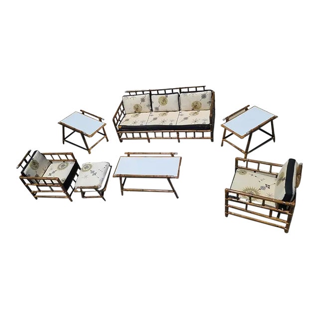 Restored 8 Piece "Far Horizon" Rattan Livingroom Set by John Wisner for Ficks Reed For Sale