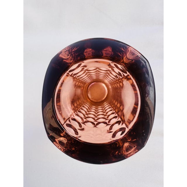 Mid-Century Modern Czech Pressed Glass Vase attributed to Rudolf Hurnikl for Rudolfova Hut Dubi Glassworks, 1960s For Sale - Image 3 of 4