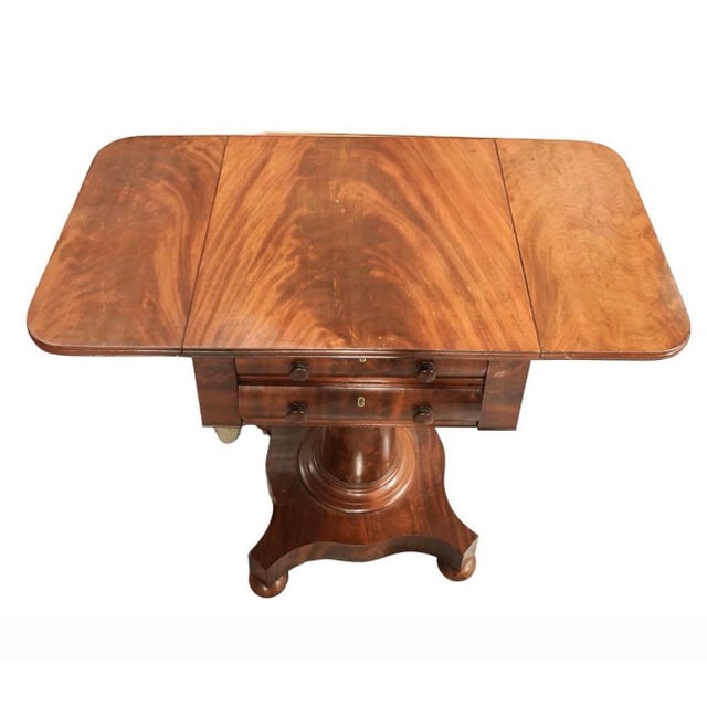 Wood 19th Cent. English Mahogany Drop Leaf Ladies Table For Sale - Image 7 of 8