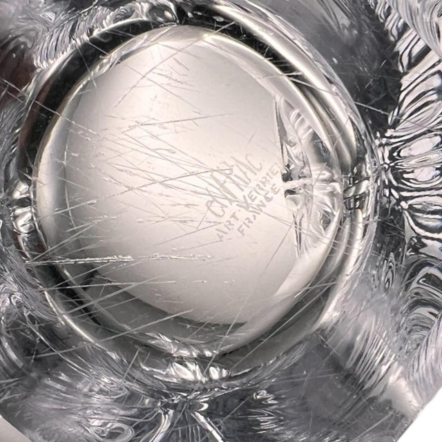 French French Crystal Bowl, Cofrac Art Verrier Mid-Century | Hand-Blown Glass Catchall, 11 Inch Centerpiece For Sale - Image 3 of 4