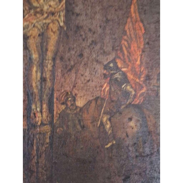 After Lucas Cranach the Elder, Crucifixion with Centurion, 1800s, Oil on Canvas & Wood For Sale - Image 6 of 12
