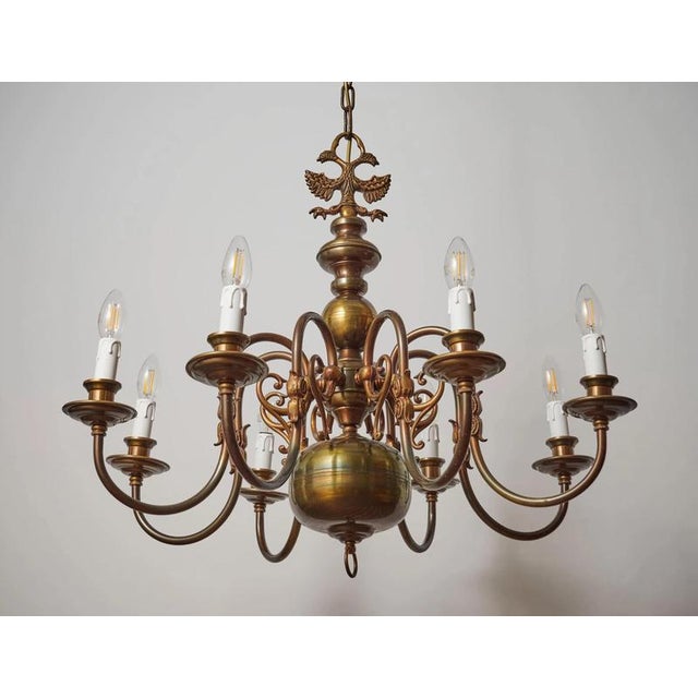 Vintage Flemish Eight-Armed Chandelier For Sale - Image 4 of 12