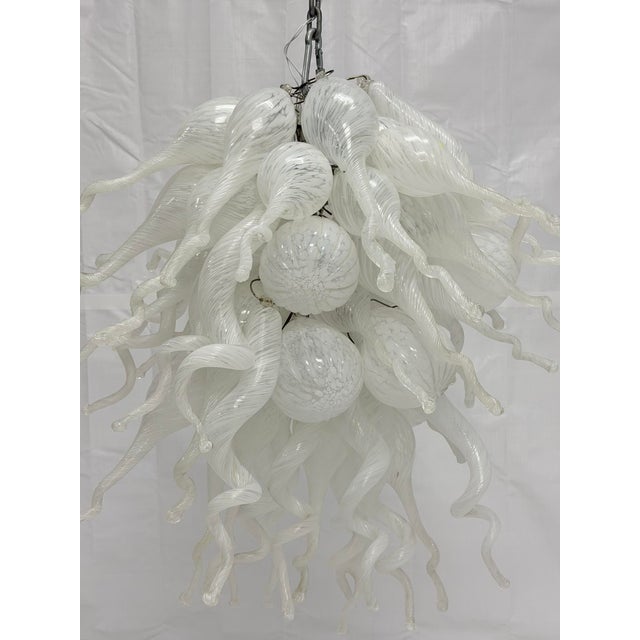 Large Vintage Murano Hand Blown Glass Chandelier, Italian Modern Lighting For Sale - Image 9 of 18