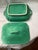 Art Deco 1940s Homer Laughlin Riviera Jade Green Covered Casserole Dish For Sale - Image 3 of 4