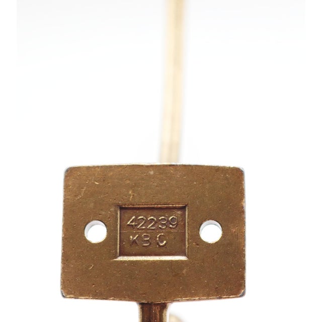 Double Arm Polished Brass Wall Hook For Sale - Image 4 of 4