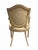 Pair Vintage French-Style Shield-Back Upholstered Accent Chairs For Sale - Image 4 of 7