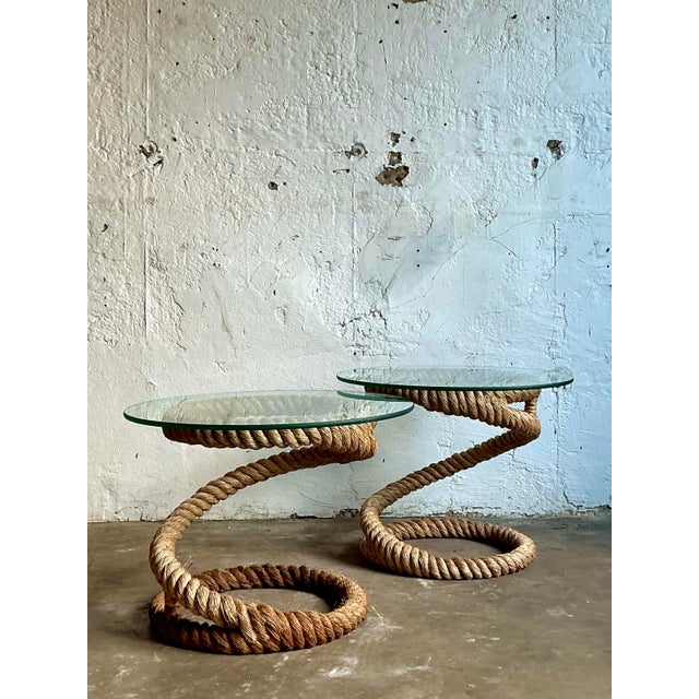 Vintage Boho Twisted Rope Side Tables - Set of 2 | Chairish