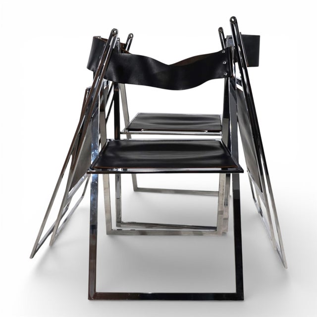 Animal Skin Folding Dining Chairs by Fantoni&Geraci for Lübke, 1969, Set of 4 For Sale - Image 7 of 18