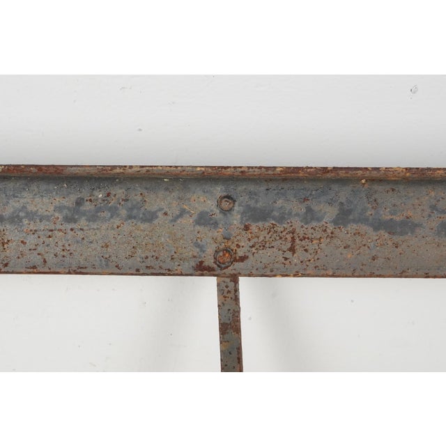 Brown Antique Wrought Iron Industrial Wall Rail Rack For Sale - Image 8 of 10