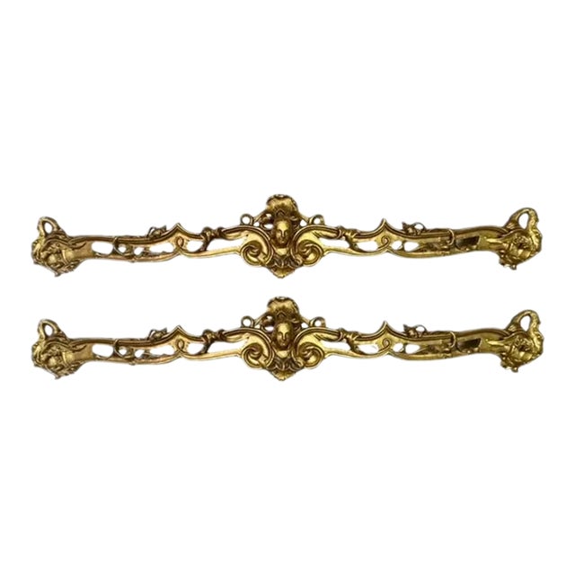 Pair of Carved and Gilded Valances From an Austrian Castle 19th Century Napoleon Louis XV For Sale