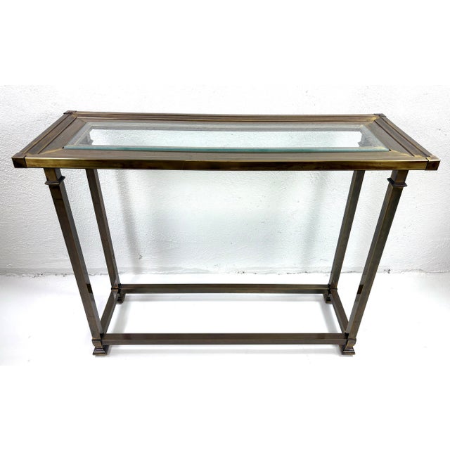 American Mid-Century Vintage Solid Brass Console by Mastercraft For Sale - Image 3 of 10