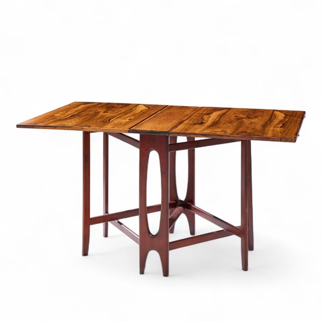 Bendt Winge Mid Century Norwegian Rosewood Drop-Leaf Rosewood Dining Table - Pair For Sale - Image 10 of 17