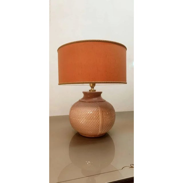 Ceramic Light with Fabric Lampshade For Sale - Image 9 of 9