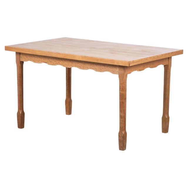 Brutalist Oak Dining Table by Henning Kjærnulf, 1960s For Sale - Image 12 of 12
