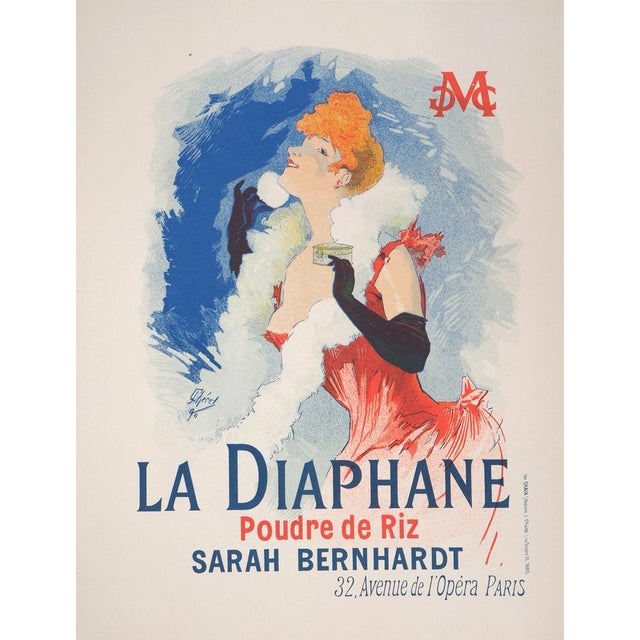 Jules Chéret Sarah Bernhardt (the diaphanous), 1897 Original colored lithograph on fine vellum Signed in the plate Size:...