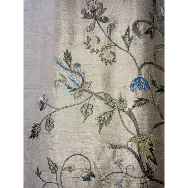 Sethi & Sethi Tree of Life Hand Embroidered Decorative Silk Wall Hanging For Sale In New York - Image 6 of 12