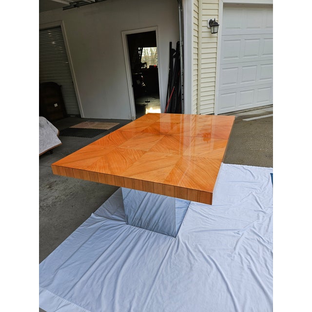 Milo Baughman for Thayer Coggin Wood Chrome Dining Table For Sale - Image 9 of 17