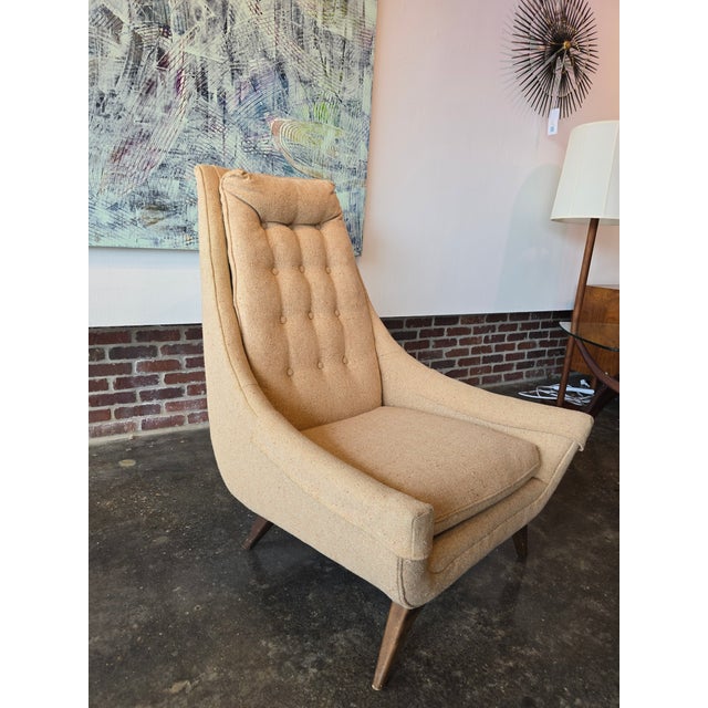 Mid-Century Modern Adrian Pearsall Style Highback Chair MCM Vintage For Sale - Image 3 of 12
