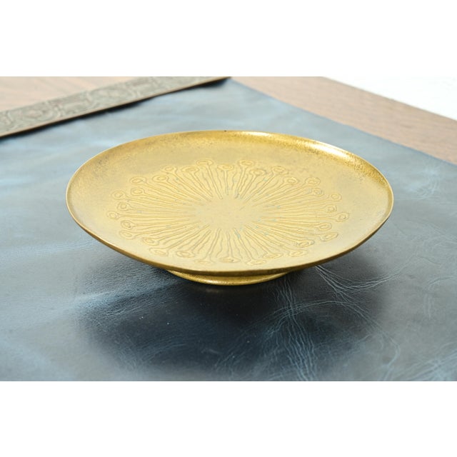 Art Deco Tiffany Studios New York ‘Sea Anemone’ Bronze Doré Footed Tazza or Compote Dish For Sale - Image 3 of 11