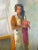 Original Oil Painting Portrait of a Young Woman in Gold Frame For Sale - Image 4 of 5