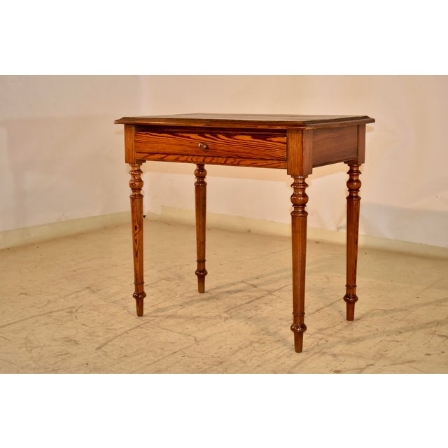 French Provincial 19th Century Pitch Pine Side Table From France For Sale - Image 3 of 8