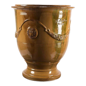 Large Flame Color French Anduze Pot by Lr Madeleine