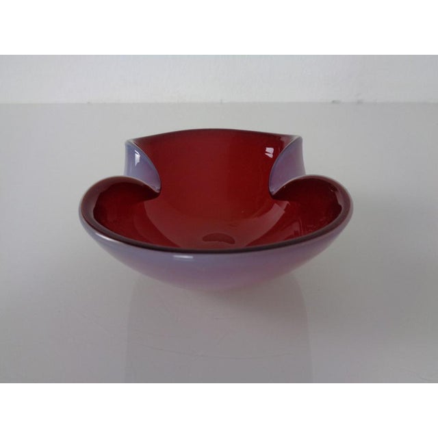 Glass Red and Lilac Sommerso Murano Glass Bowl or Ashtray, Italy, 1960s For Sale - Image 7 of 15