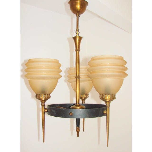 Mid-Century Modern Glass Chandelier, 1960s For Sale - Image 6 of 11