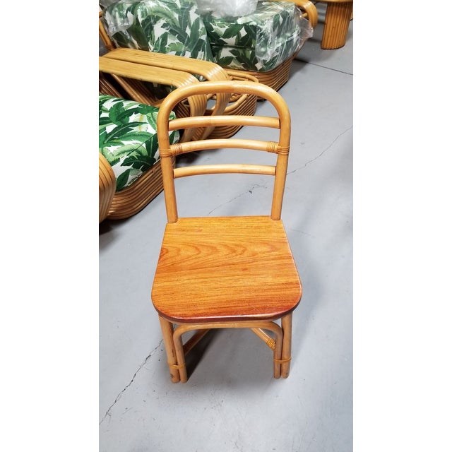 Restored Rattan Dining Room Chair W/ Mahogany Seat, Set of Six Chairish