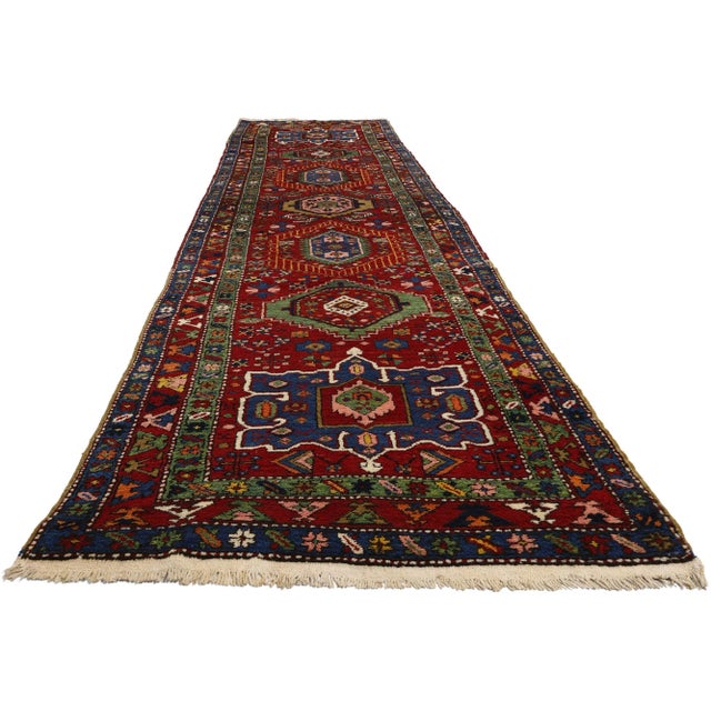 Tribal Vintage Persian Karaja Heriz Rug - 03'04 X 16'05 For Sale - Image 3 of 9