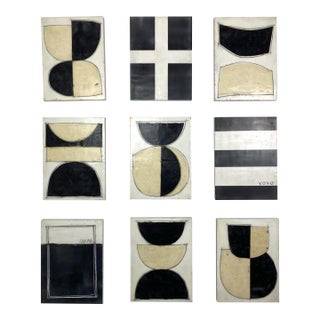 Encaustic Collage Installation by Gina Cochran - 9 Panels - "Like Old Friends" For Sale