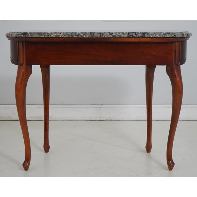Vintage Victorian Style Mahogany Marble Top 1 Drawer Console Table For Sale - Image 16 of 17