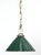 Industrial style pendant light with a wavy mercury glass shade coated in a vibrant green color, paired with a nickel...