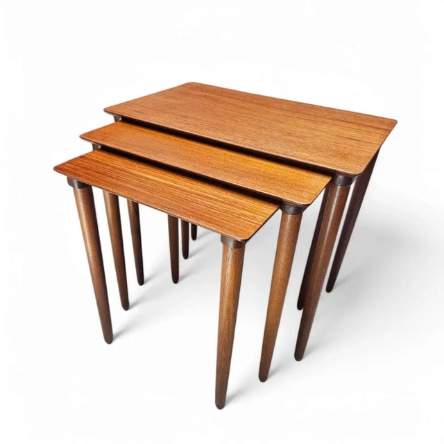 Mid 20th Century Mid-Century Modern Svend Madsen Danish Teak Nesting Tables - Set of 3 For Sale - Image 5 of 12