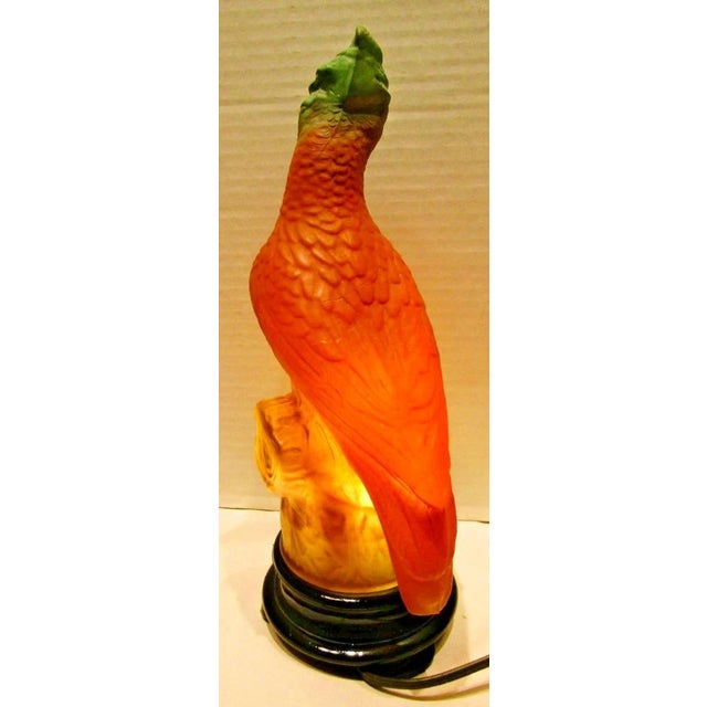 Rare Original Tiffin Art Deco Glass Parrot Table Lamp Circa 1930s For Sale - Image 10 of 13
