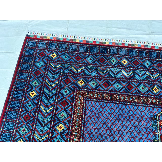 Hand-Knotted Afghan Turkmen Ensi Wool Area Rug - 8'4" X 11'10" For Sale - Image 11 of 15